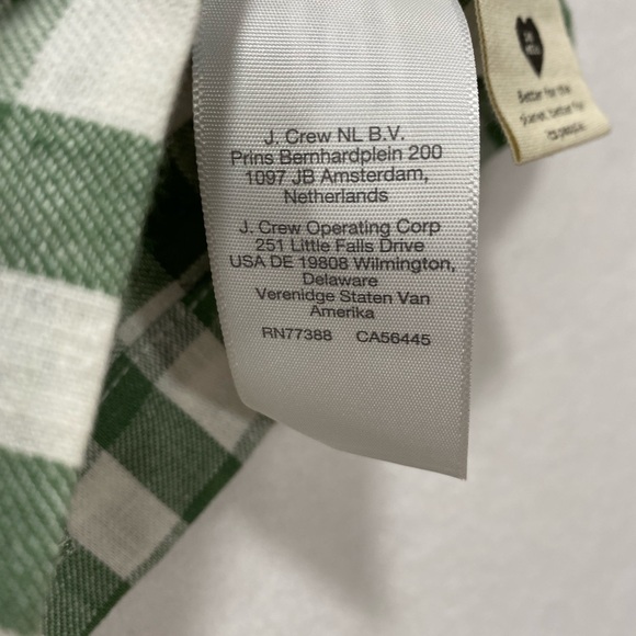 Madewell Linen-Cotton Gingham Puff Sleeve Top Green White Square Neck Blouse S - Picture 9 of 14